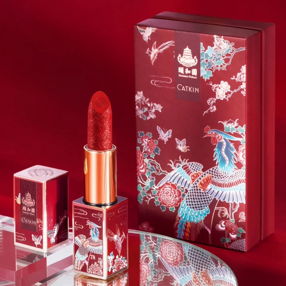 CATKIN Semi Matte Carving Lipstick, Rouge Wine Red Long Lasting Hydrating Lip Stick Makeup Waterproof Creamy Texture