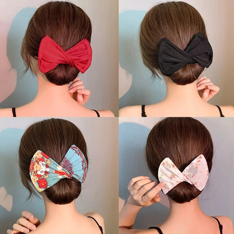 Deft chignon bandeau bricolage fabricant de beignets filles femmes imprimer noué Flexible Twister outil de coiffure bandeau bigoudi cheveux accessoires