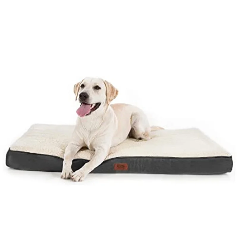 Gray and white orthopedic dog bed-washable mattress with foam 51x76x7.6 cm