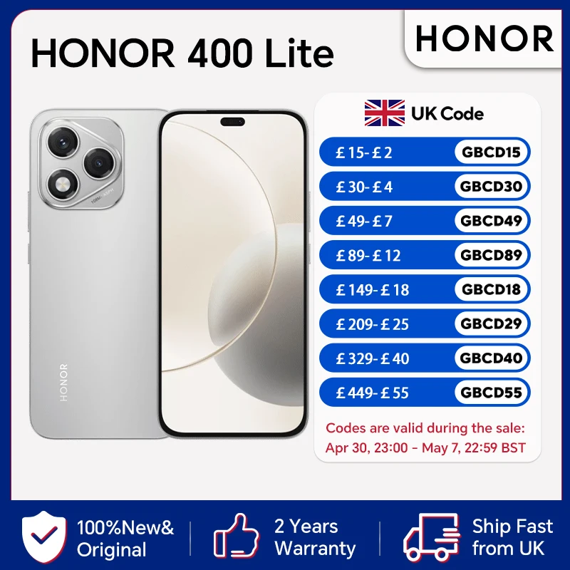 HONOR 400 Lite,EU Version,5G Smartphone,108MP AI in Every Click,5230mAh Battery,6.7" AMOLED Display, Lightweight&Stylish Design