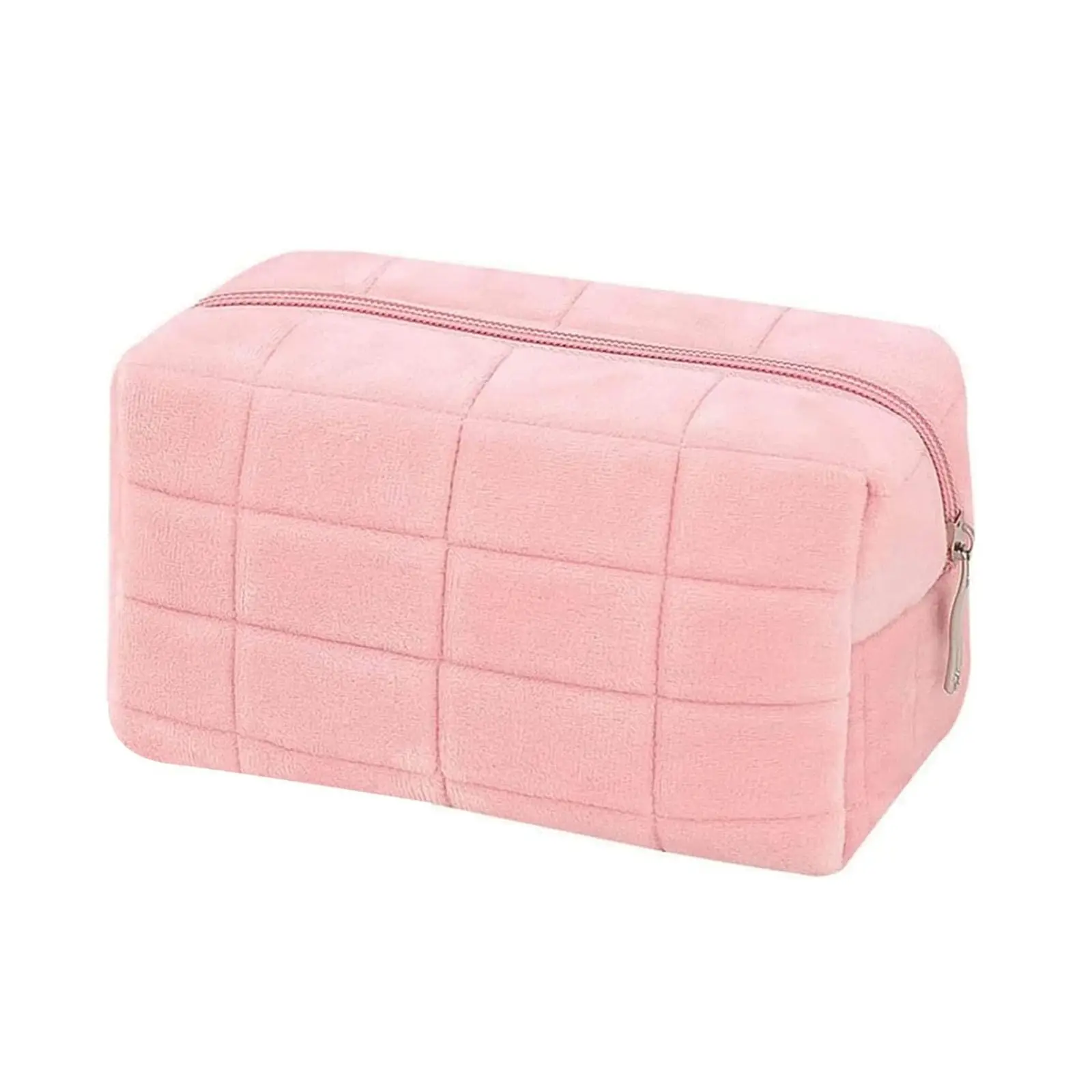 Luxury Fluffy Plush Travel Makeup Pouch Soft Quilted Cosmetic Bag for Women Girls Daily Skincare Organizer Top Rated 2026