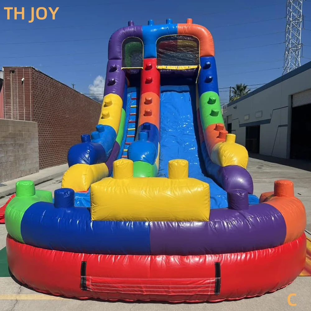 7x3.5m 23x11ft Customized Commercial Giant inflatable Water Slide, outdoor blow up Party Water Slide with pool