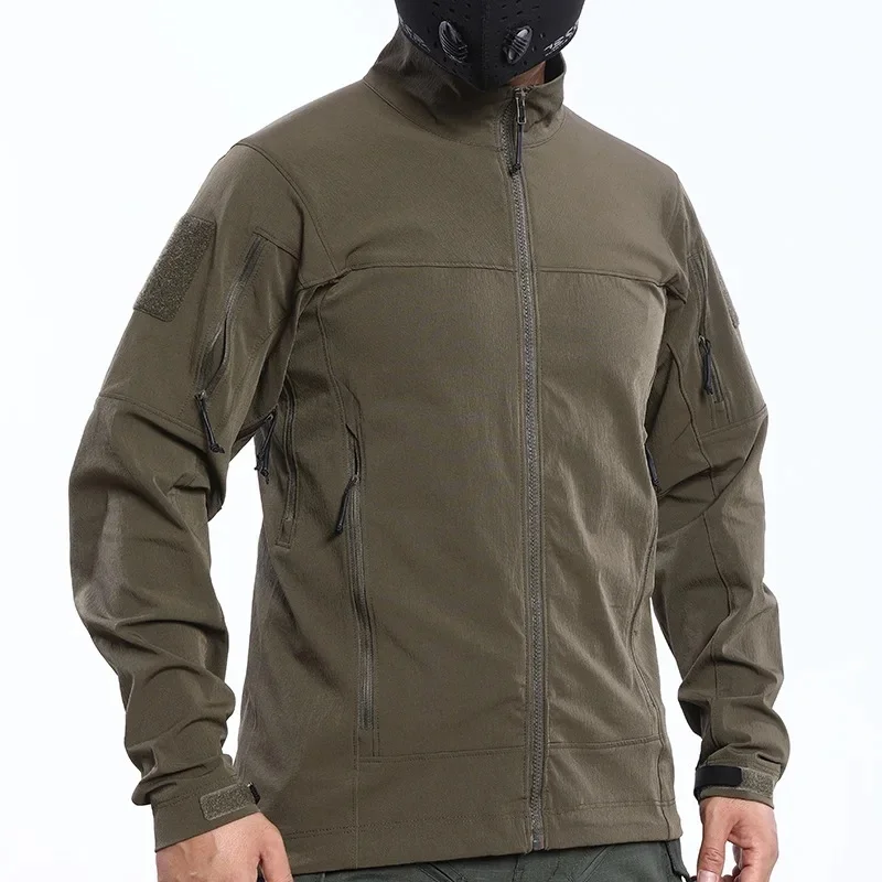 2.0 Lekka wodoodporna taktyczna kurtka turystyczna Outdoor Wiele kieszeni Płaszcz roboczy Wiosna Jesień Stretch Camo Odzież wspinaczkowa — zdjęcie 2