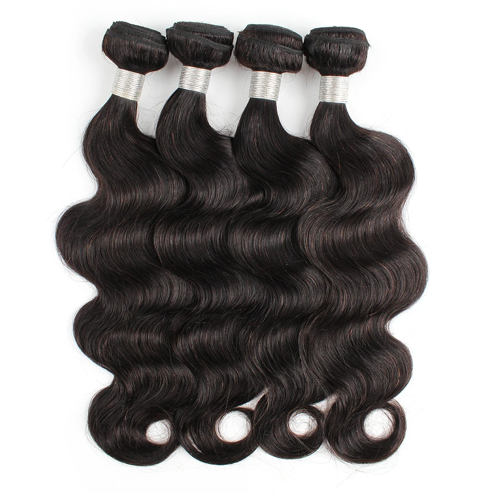 10A Grade Straight Body Wave Deep Curly Human Hair Bundles 95g/PC Double Weft Indian Remy Hair Extention 10-30Inch Natural Color