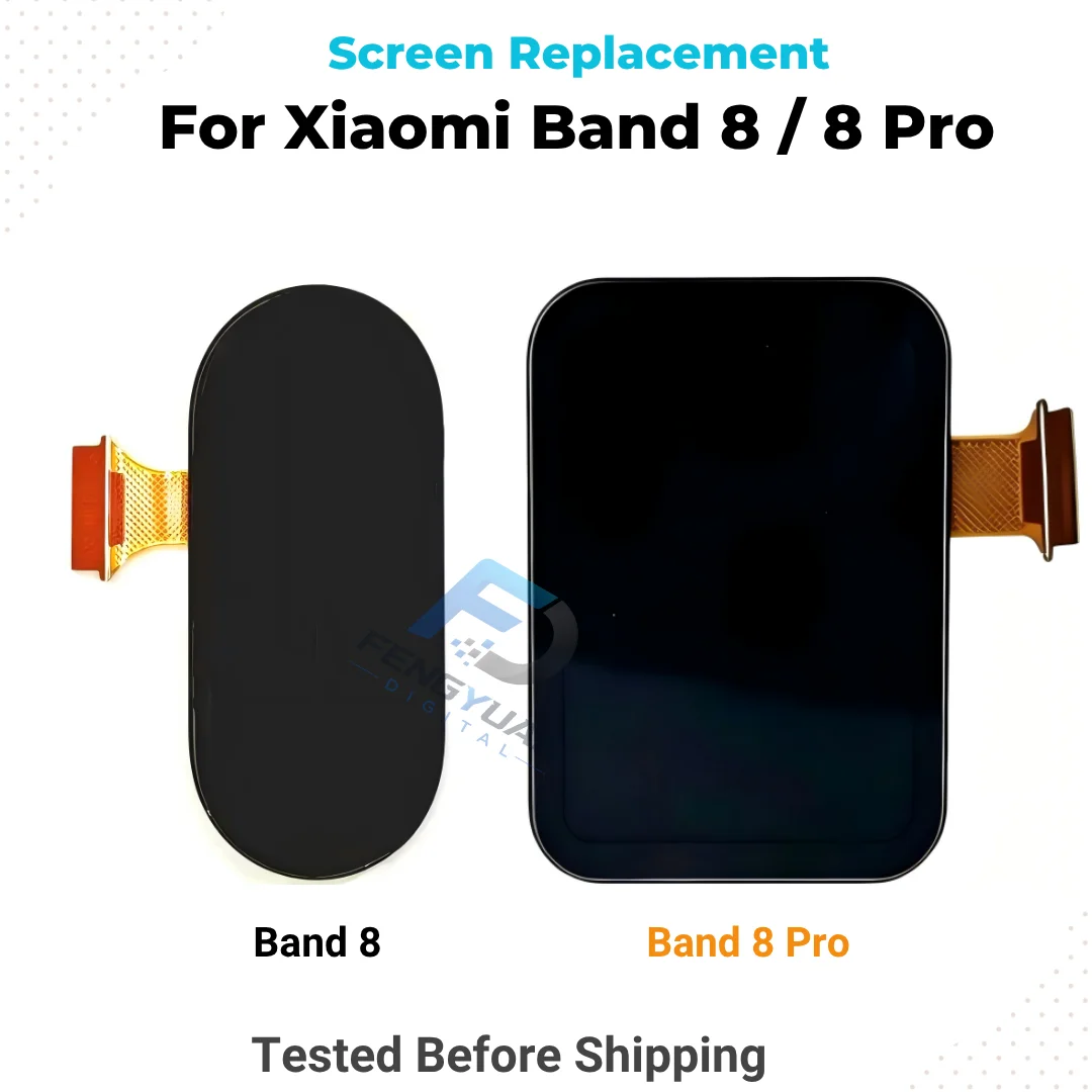For Xiaomi Smart Band 8 / Band 8 Pro AMOLED Display Touch Screen Replacement Digitizer Repair Parts
