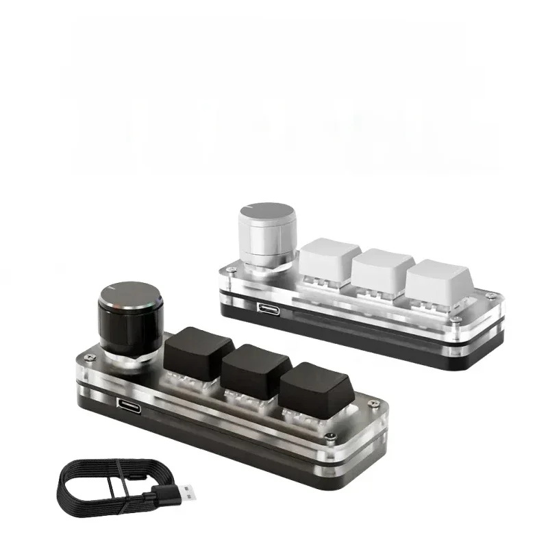 Makro mechanische Tastatur, 3 Tasten, 1 Knopf, USB, RGB, Mini-Gaming, benutzerdefinierter Programmierknopf, Tastaturen, Schalter, tragbar, für Photoshop
