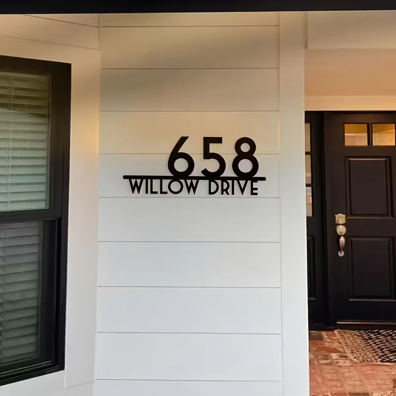 Personalized Modern Metal House Number, Custom Design Metal Name Sign for Outdoor Use, Outdoor House Number, Address Metal - view 2