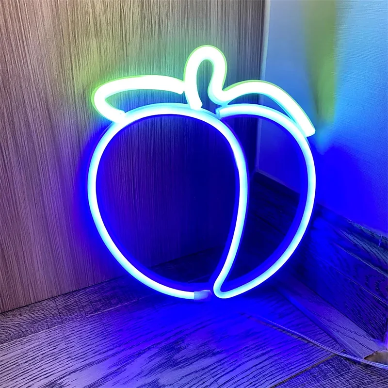 Peach Neon Signs, for Teens Kids Room Bedroom Gaming Room Wall Decor,Handmade Neon Sign Lights for Party Home Bar Art Decoration