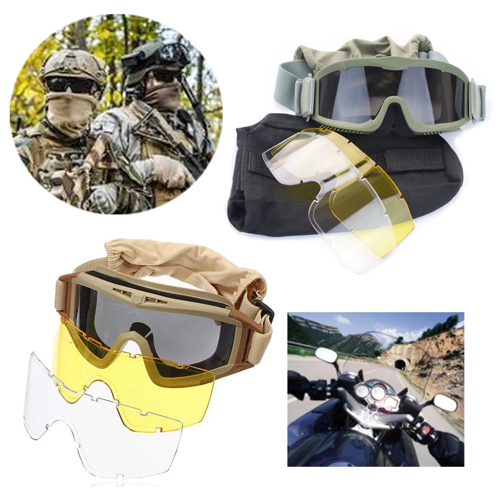 3mm Tactical Goggles Anti-explosion Impact Resistance Military Glasses Outdoor Sports Safety Glasses CS Game Military Equipment