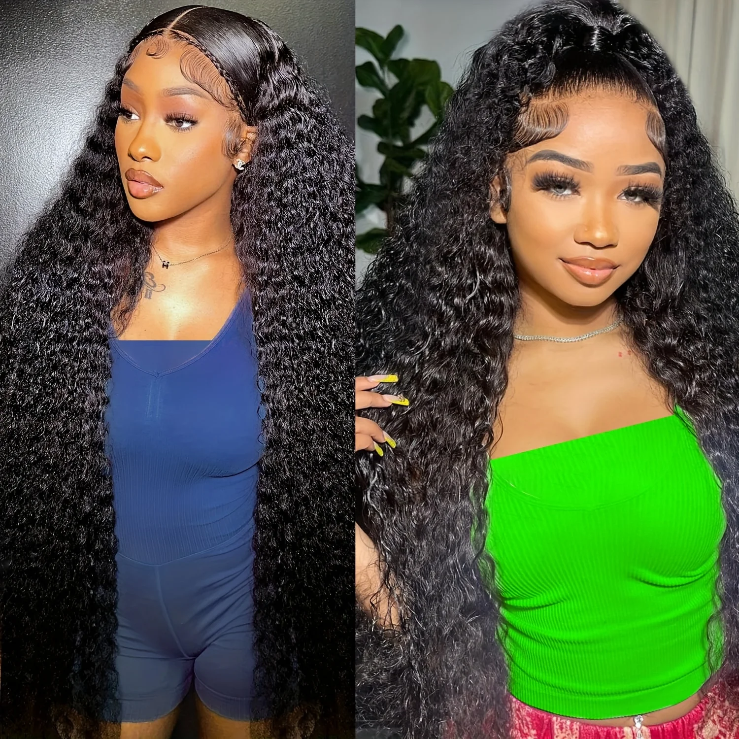 

30 40 Inch Curly Wigs 13x6 HD Transparent Lace Frontal Wig Deep Wave Frontal Wig 180 Density Human Hair Wigs Brazilian For Women