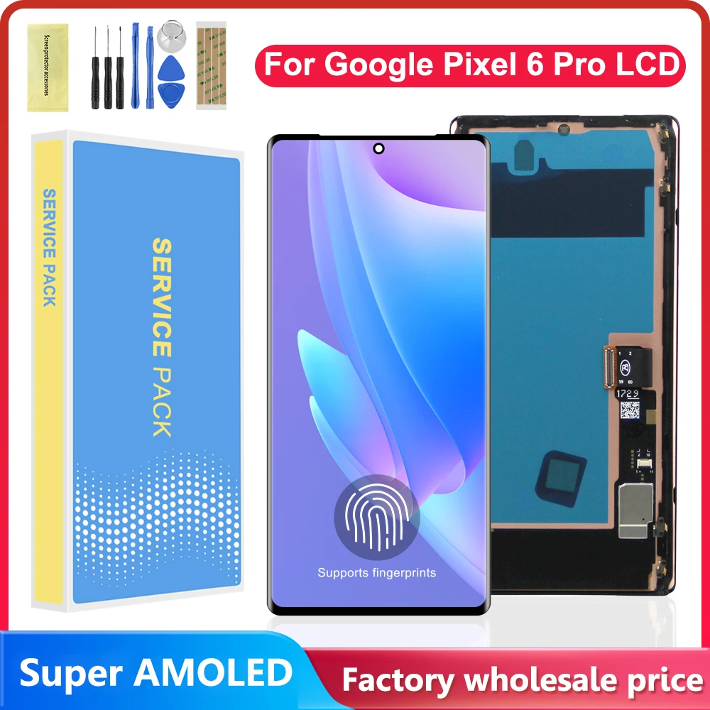 

Super AMOLED LCD With Frame For Google Pixel 6 Pro LCD For Google Pixel 6Pro GLUOG G8VOU Display Screen Touch Digitizer Assembly