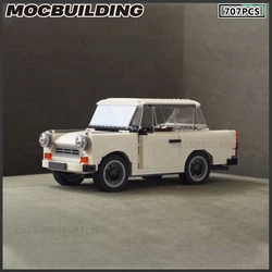 MOC Building Block Vintage Automobile European Style Car 601 White Toy Birthday Gift Collection Present Classic Nostalgia Series