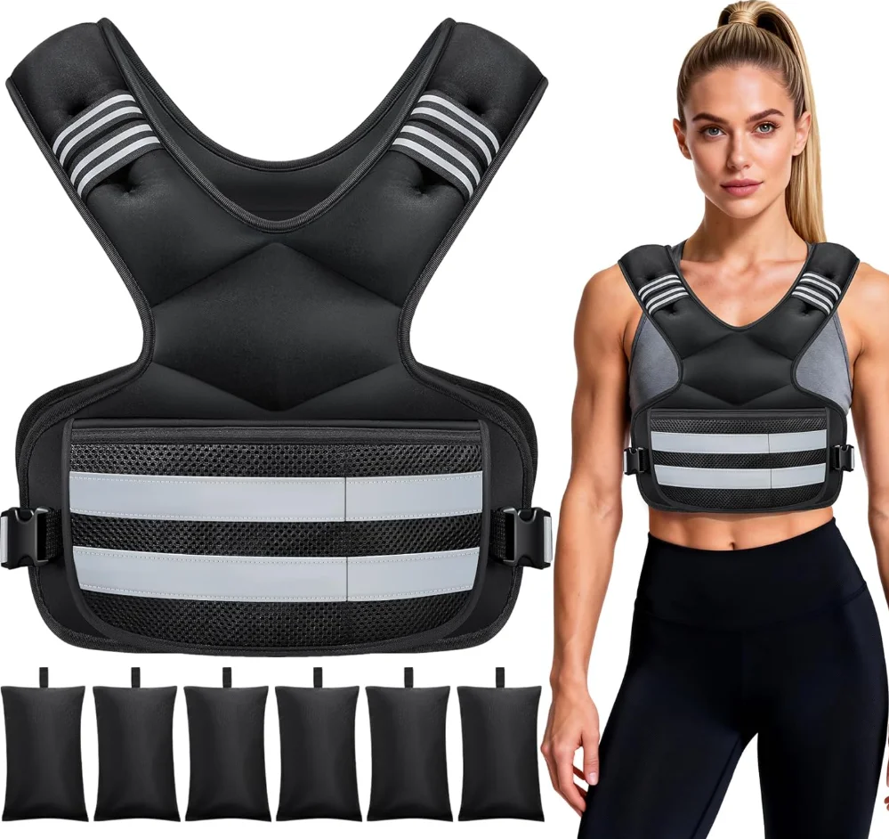 Crossfit Weight Vest - Reflective Detachable Weight Training Vest with