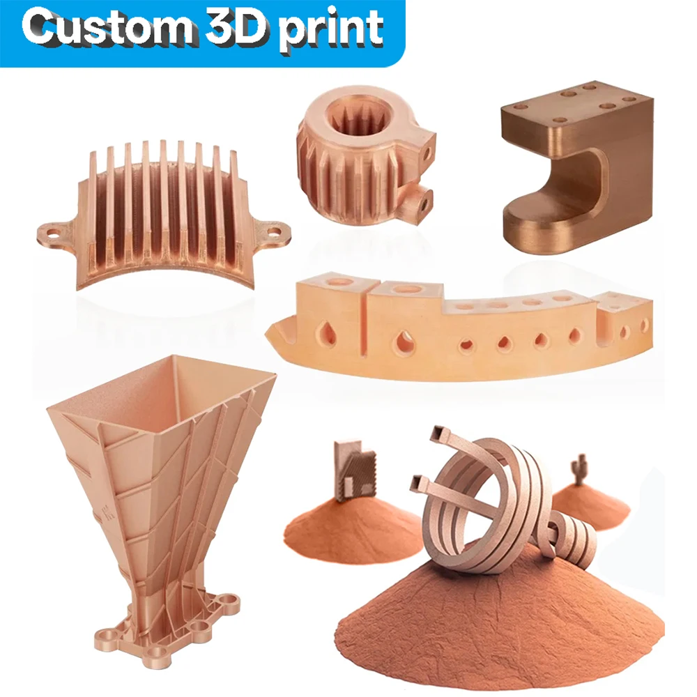 custom  High-resolution 3D printing services slm functional parts titanium stainless steel aluminum copper brass and durable