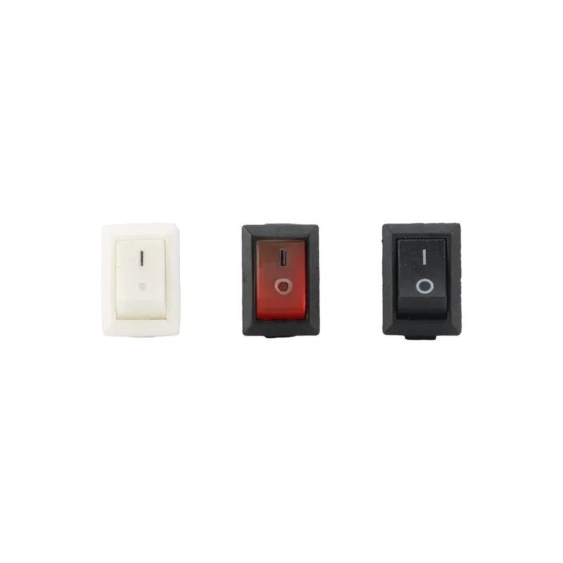 10 sztuk przełącznik wciskany 10x15mm SPST 2Pin 3A 250V KCD11 zatrzaskowy włącznik/wyłącznik kołyskowy 10MM * 15MM czarny czerwony i biały — zdjęcie 2