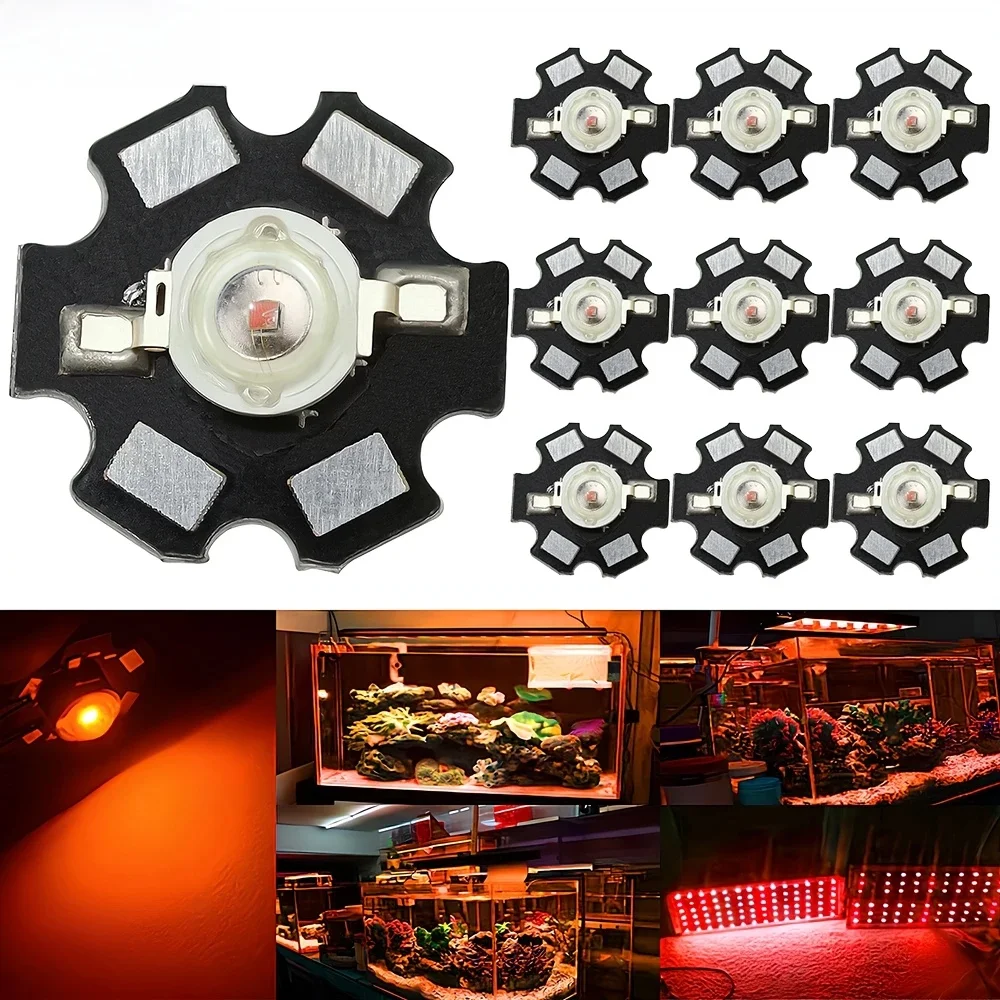 10X 20mm 3V 1W 3W High Power Chip Light Bead White Red Blue Green Led Beads Emitter LED Bulb Diodes Lamp with Star Min Heatsink — zdjęcie 2