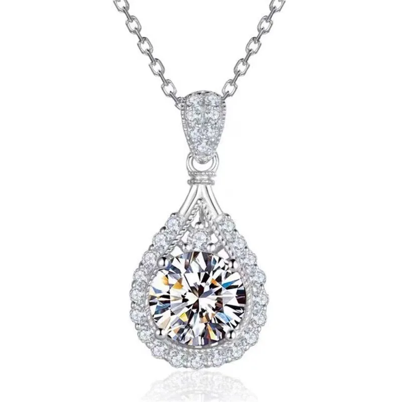 1/2/3/5/20 Carat White Green Moissanite Pendant Necklace High Quality Moissanita Lab Diamond 925 Sterling Silver Luxury Jewelry