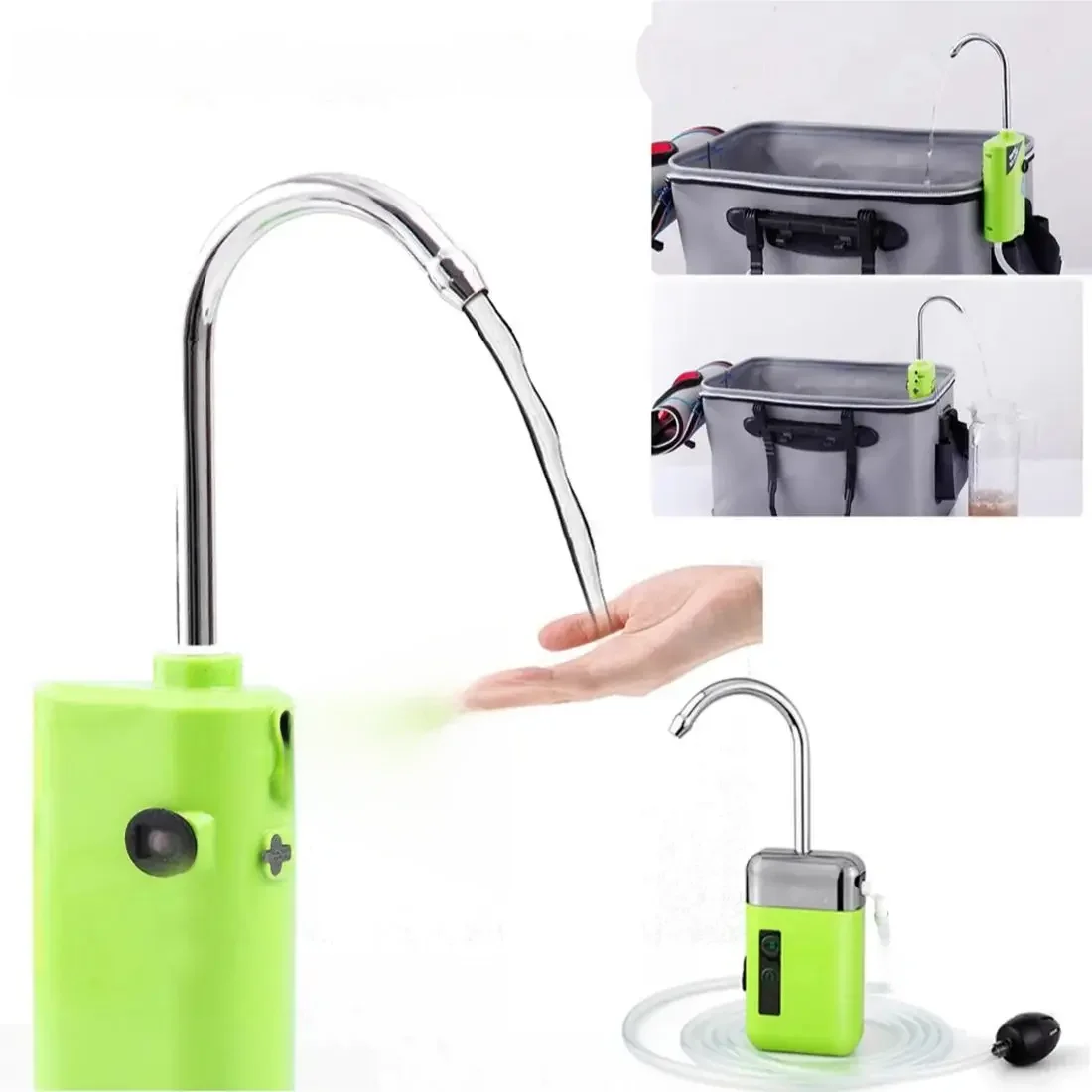 Pompe à air eau pompe à oxygène avec capteur multifonction Rechargeable pompe de pêche en plein air pour la pêche Tackle