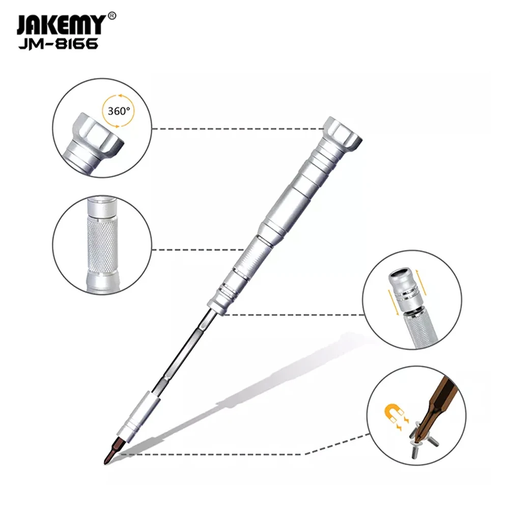 JAKEMY JM-8166 Precision Screwdriver Set Magnetic Phillips Torx CR-V Bits for Mobile Phone PC Electronics Repair Tools