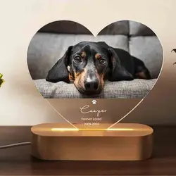 Customized 3D Pet Photo Lamp CUSTOM Pet Portrait Night Light Cat 3D Photo Light Personalized LED Dog Lamps Memorial Love Gifts