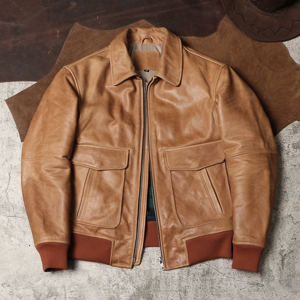 

DSC625 Cidu Super Top Quality Heavy Genuine US Cow Leather Slim Classic Cowhide Stylish A2 Rider Jacket