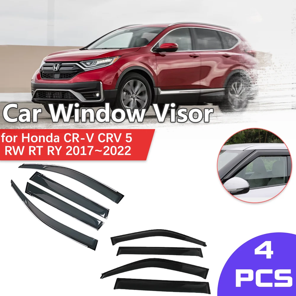 Visière de fenêtre de voiture abri pour Honda CR-V CRV 5 RW RT RY 2017 ~ 2022 2018 2019 2020 2021 pluie soleil EyebloggVent auvent déflecteur garde couverture accessoires