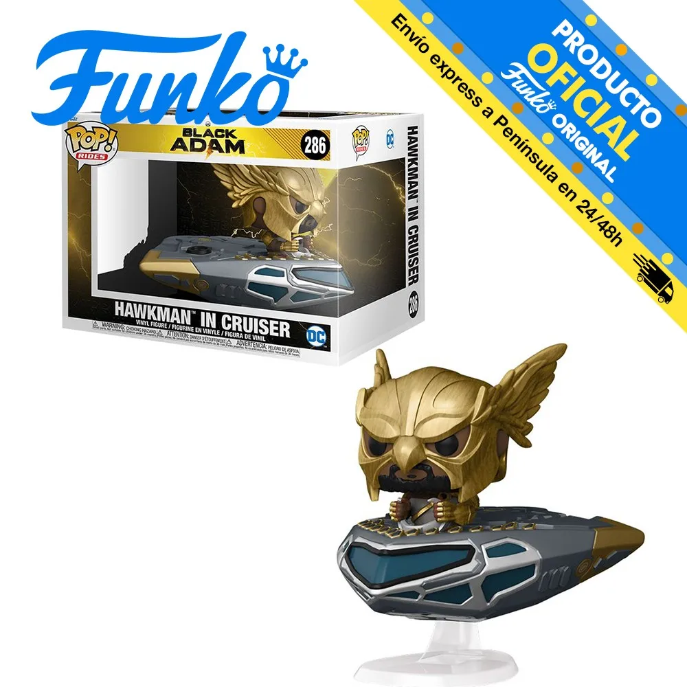 Funko Pop! Rides: Black Adam Hawk man on cruise ship, 64195, 286, original, original toys, decoration, boy, girl, new, with box, store, official