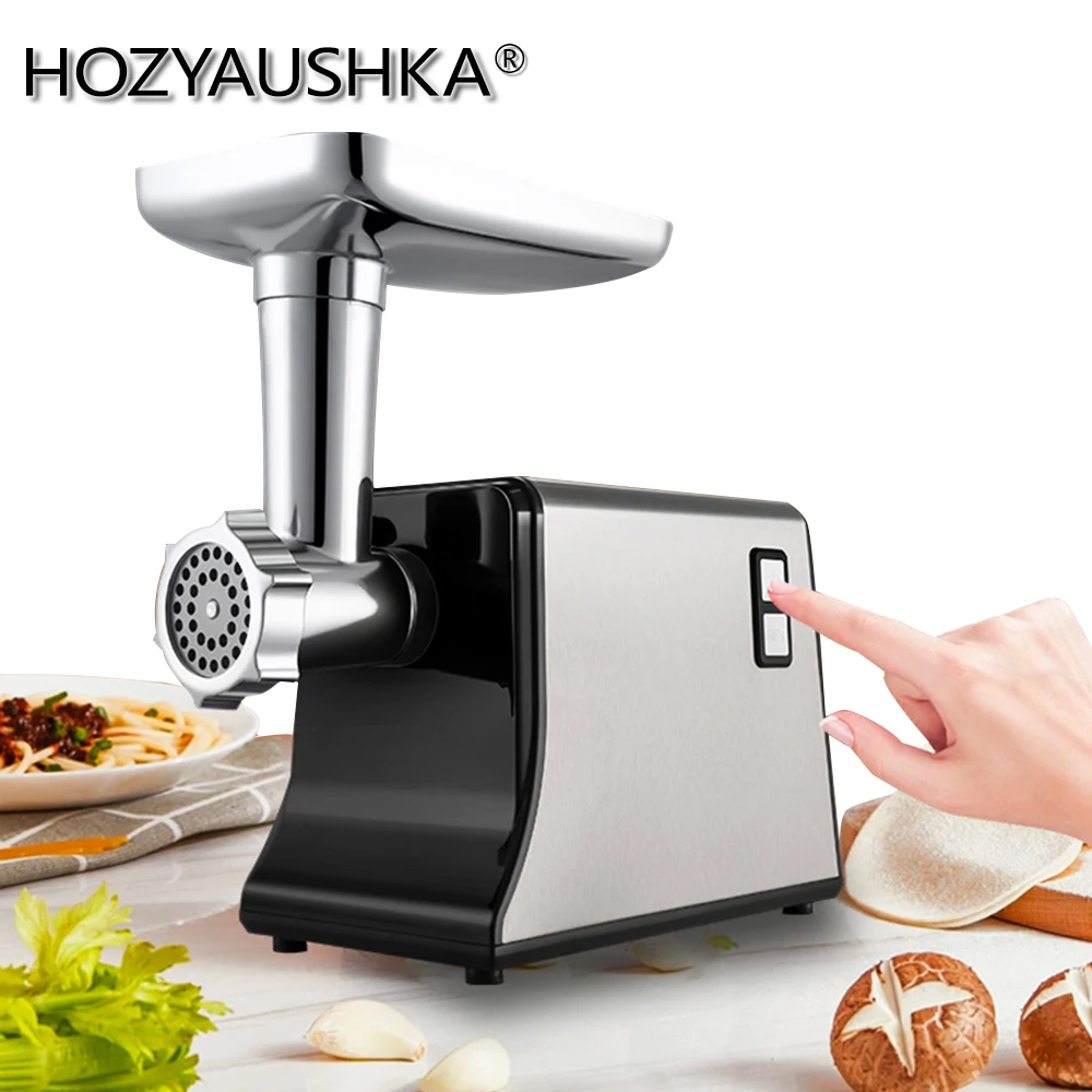 High-power electric meat grinder/sausage maker, HOZYAUSHKA, Strong power, low noise, Spiral extrusion