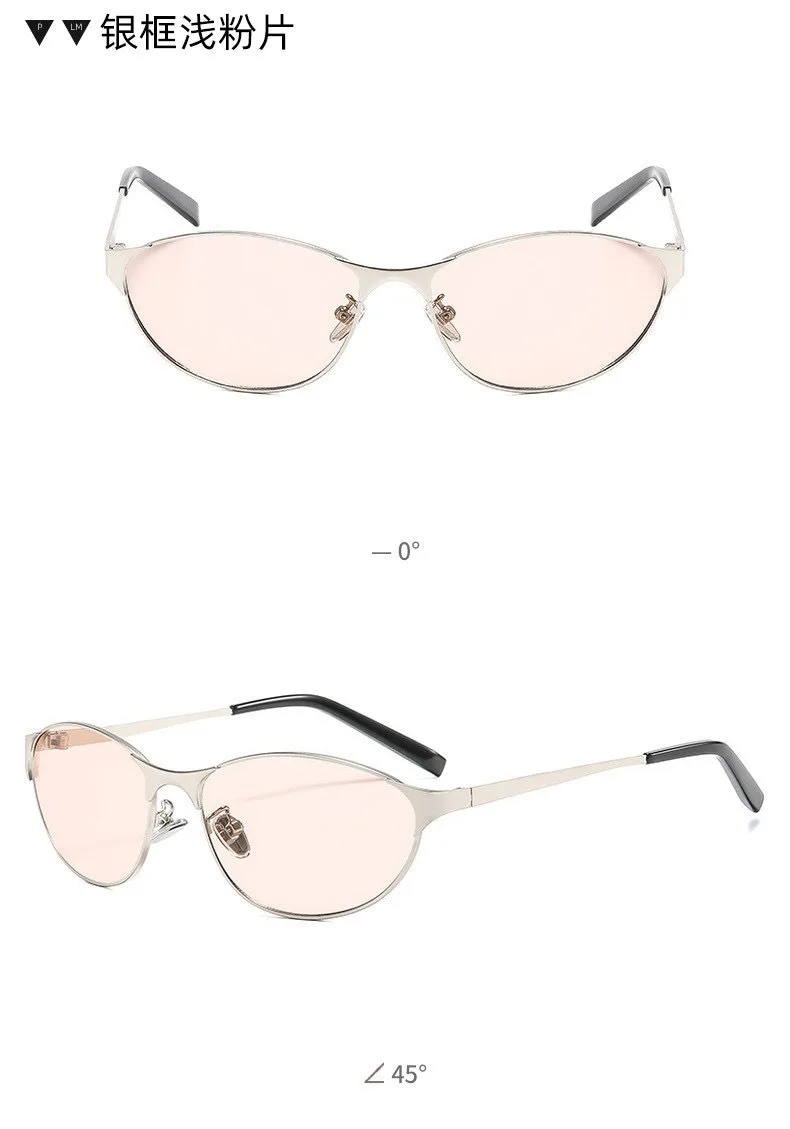 Frauen Y2k Sonnenbrille Cat Eye Designer Hot Girl Sonnenbrille Steampunk Metallrahmen Shades Uv400 Brillen soiнцещит – Detail 10
