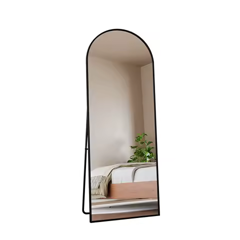 Full-length mirror, curved stand mirror, large full-length mirror, wall mounted, leaning mirror, standing mirror,