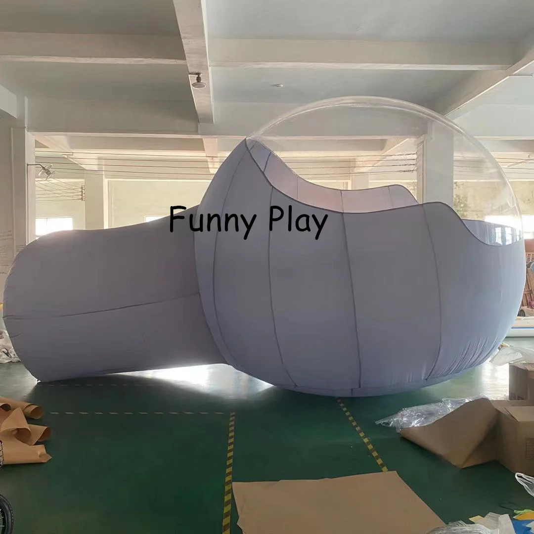 Outdoor Inflatable Half grey Bubble Camping Dome Lawn beach Tent Inflatable Bubble House for Hotel