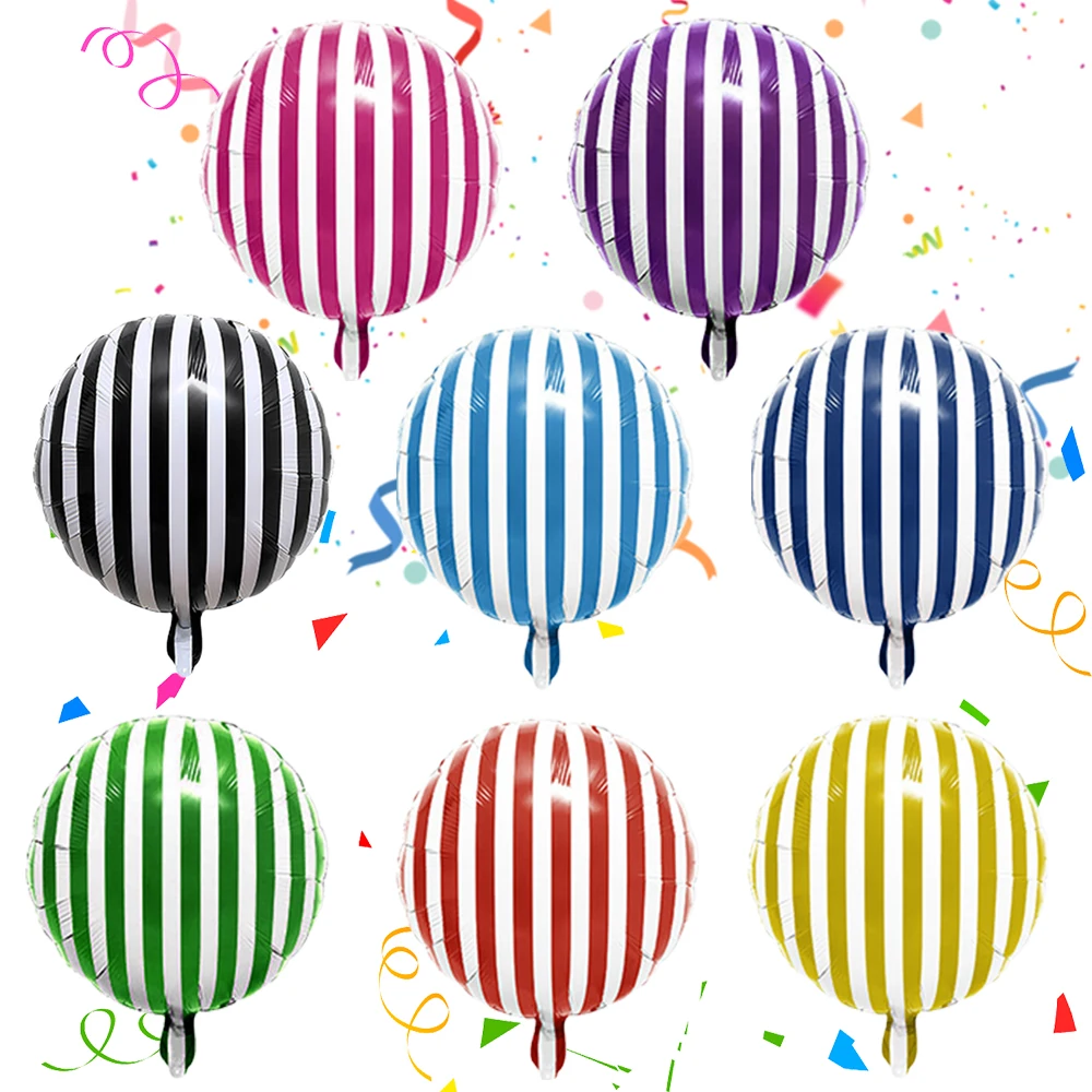 

18 Inch Striped Balloons Foil Aluminum Helium Balloon for Halloween Party Favor Birthday Baby Shower Christma Holiday Decoration