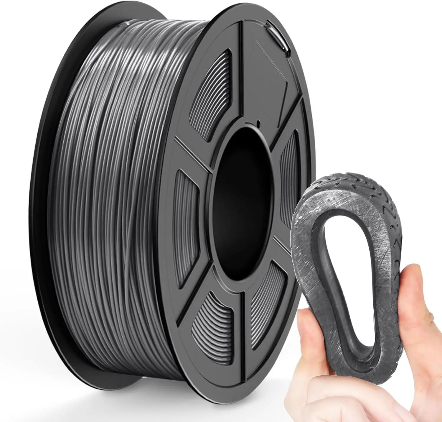 

TPU Filament 1.75mm gray 250G/500G, Flexible 3D Printer Filament with Shore Hardness 95A, Strong Elasticity, Abrasion Resistance