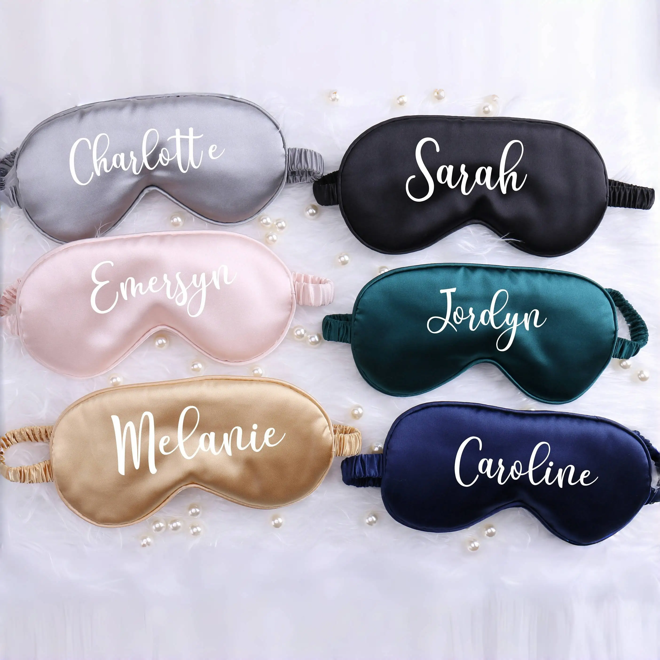 Personalized Bridesmaids Sleep Mask Custom Satin Eye Mask Bachelorette Party eye Mask Bridal Shower Gifts Bride Sleepover Gift