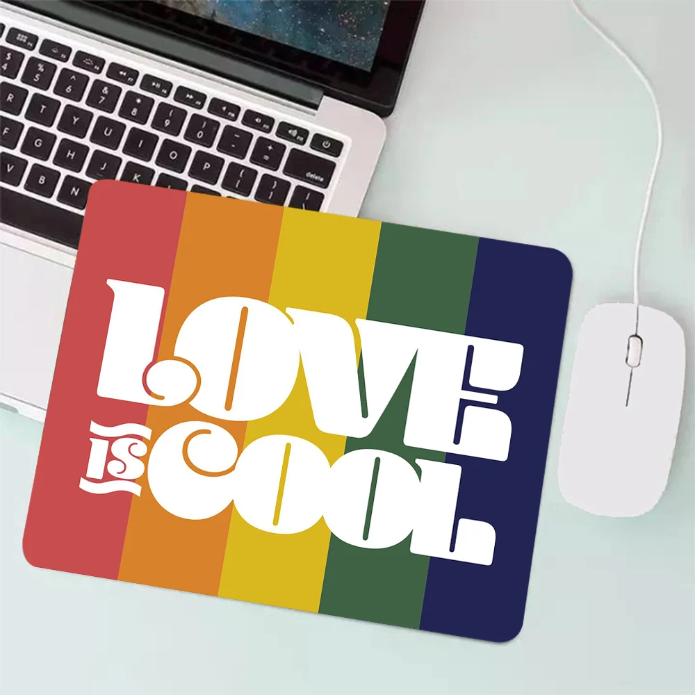 Gay Lesbian LGBT Rainbow Pride Small Gaming Mouse Pad PC Gamer Keyboard Mousepad Computer Mouse Mat Laptop Mause pad Desk Mat