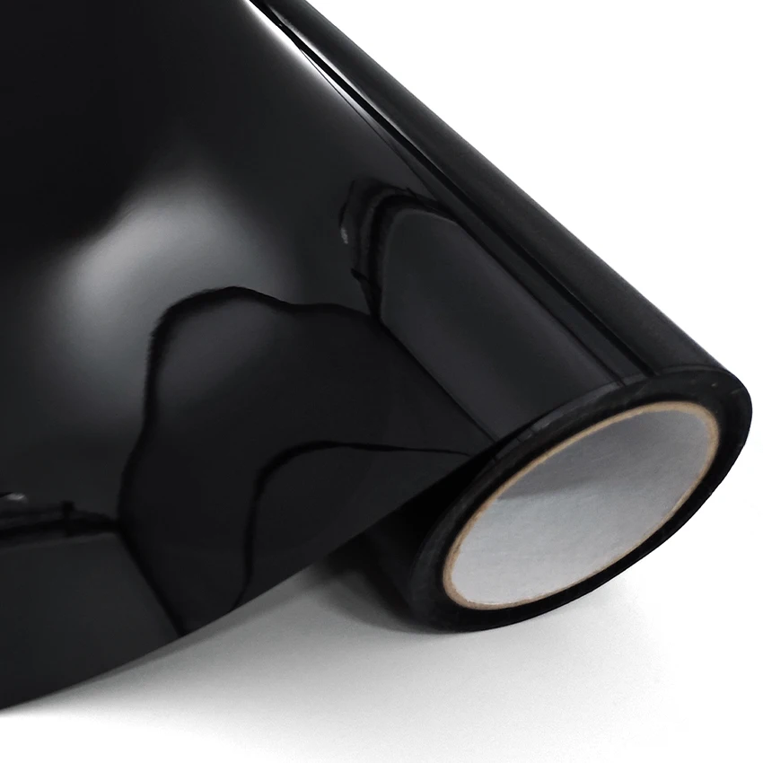Ultra Gloss PET Piano Black Vinyl Wrap Film Sticker Auto Decoration Accessories Glossy Black Self Adhesive Vinyl Bubble Air Free