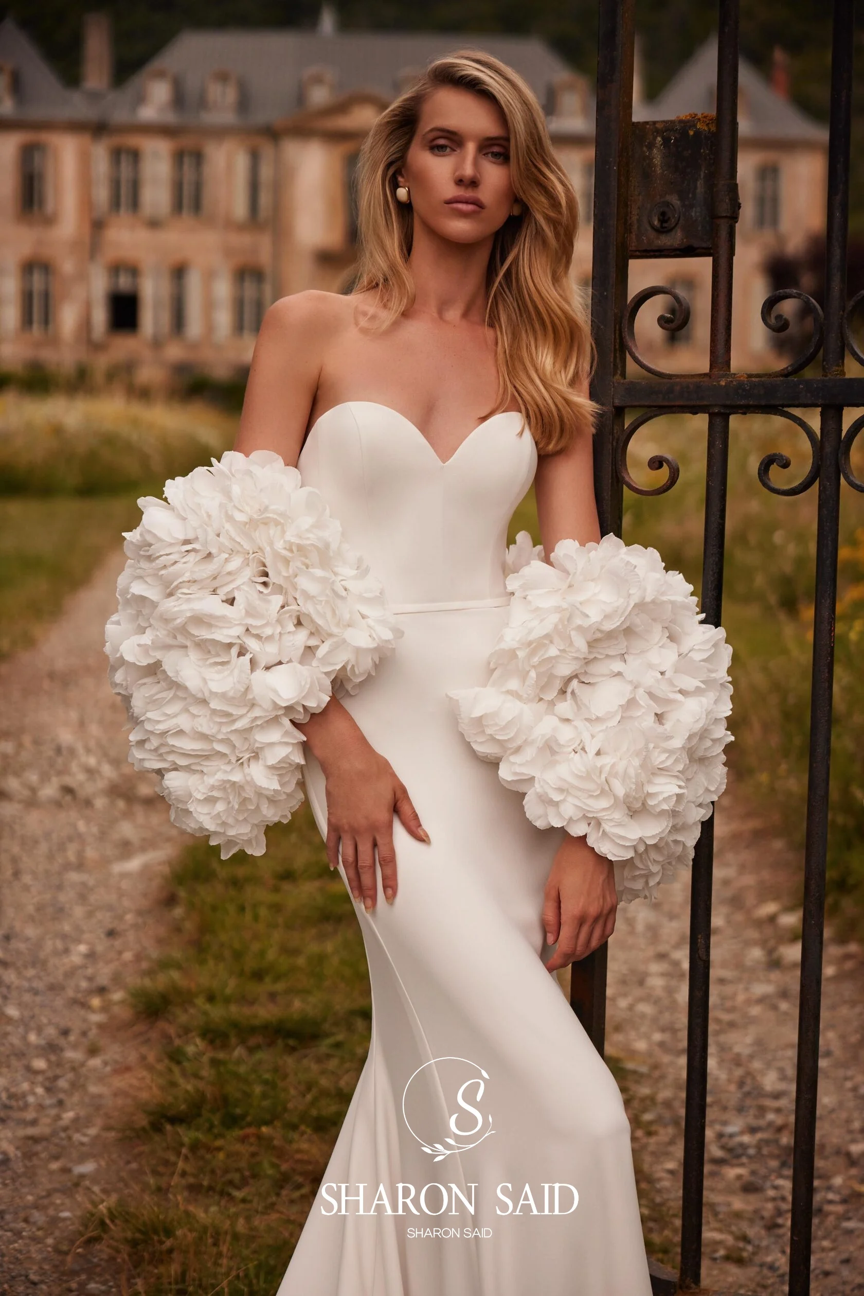 Sharon disse 2025 elegante querida sereia vestido de casamento simples sexy 3d flor boné manga cetim vestidos de noiva sw479 personalizado