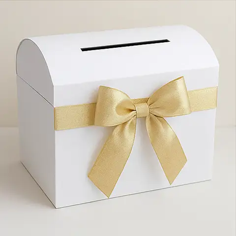 1 PC White Cardboard Money Box |Jewelry Boxes |Halloween Large Foldable Gift Card Holder for Wedding, Birthday & Party Decoratio