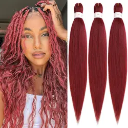 Extensiones de pelo sintético para trenzas, trenza de pelo de Kanekalon degradado de 26 pulgadas, fibra de baja temperatura, color rosa, Rubio, azul y rojo