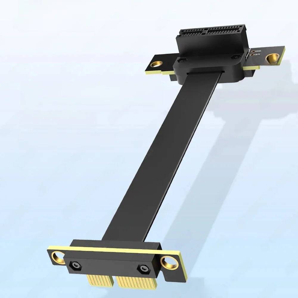 JEYI PCIe 3.0/4.0 X1 Riser Cable, 90° Right Angle PCI Express X1 Extension Cable for PCIe WiFi Card, M.2 Adapter, USB PCIe Card