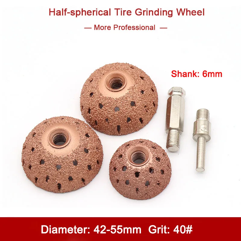 

1Pcs 42-55mm Half-spherical Tire Grinding Wheel for Used on all Kinds of Pneumatic Tools to Correct All Kinds of Tires Rubbers