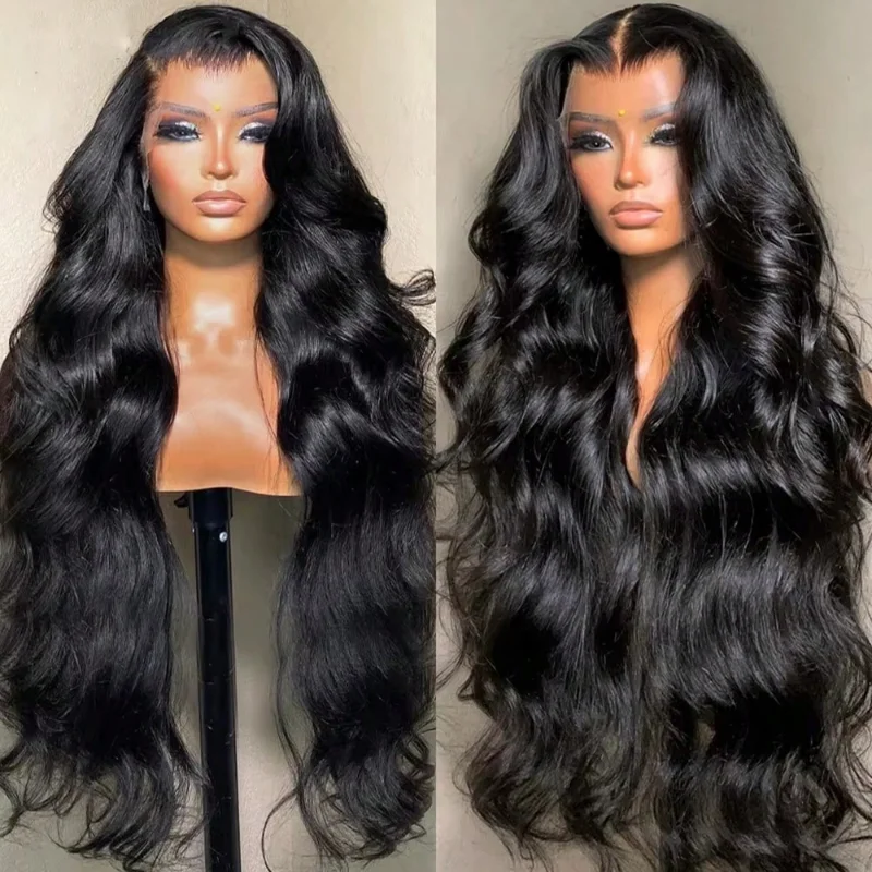 

32-дюймовые объемные волны, парики спереди, человеческие волосы, предварительно выщипанные, 13x6 HD, парики из натуральных волос на кружеве, плотность 200, парик из натуральных человеческих волос