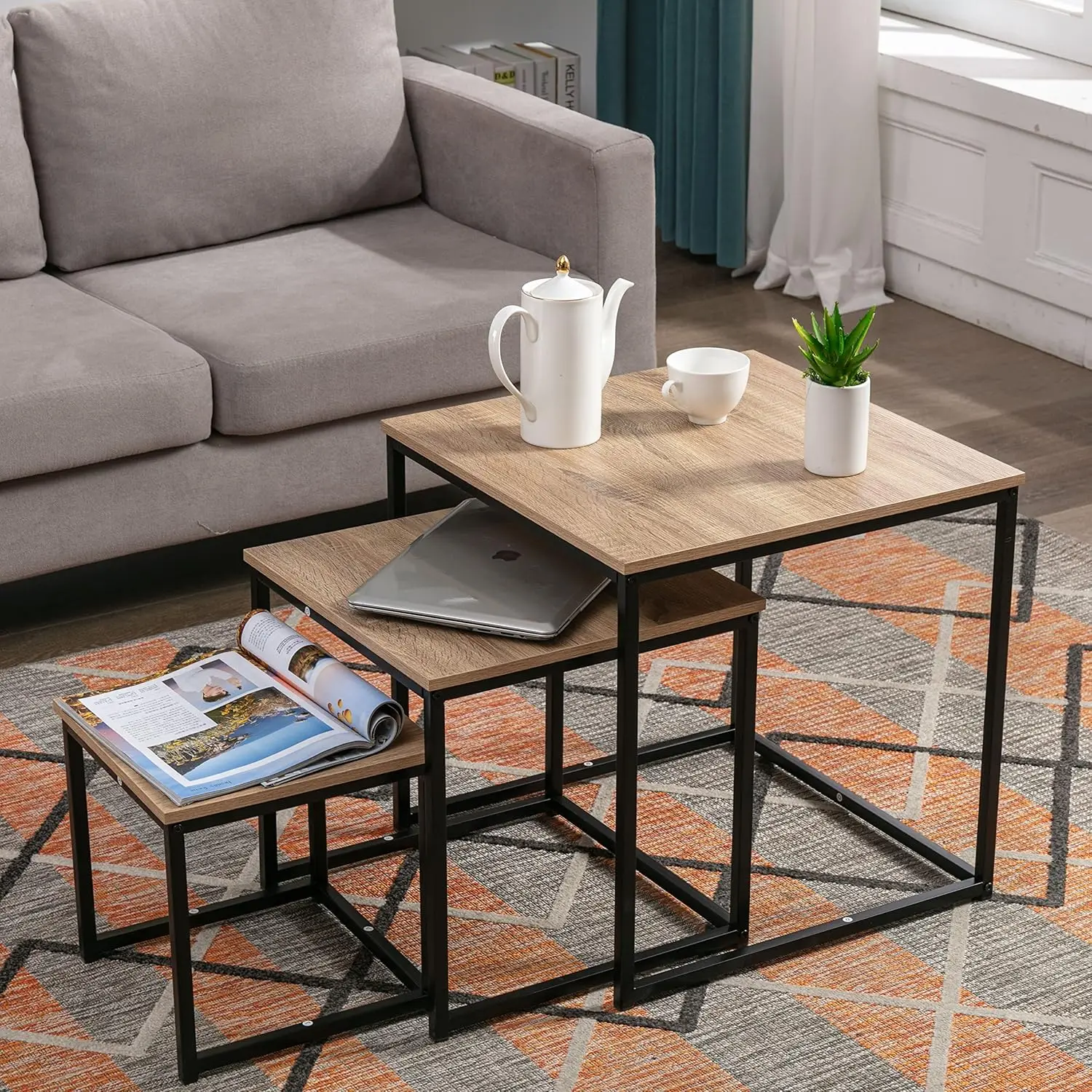 mcc direct Nest Coffee Table 3 in 1 set Compact Modern Design for Space Saving for Any Room