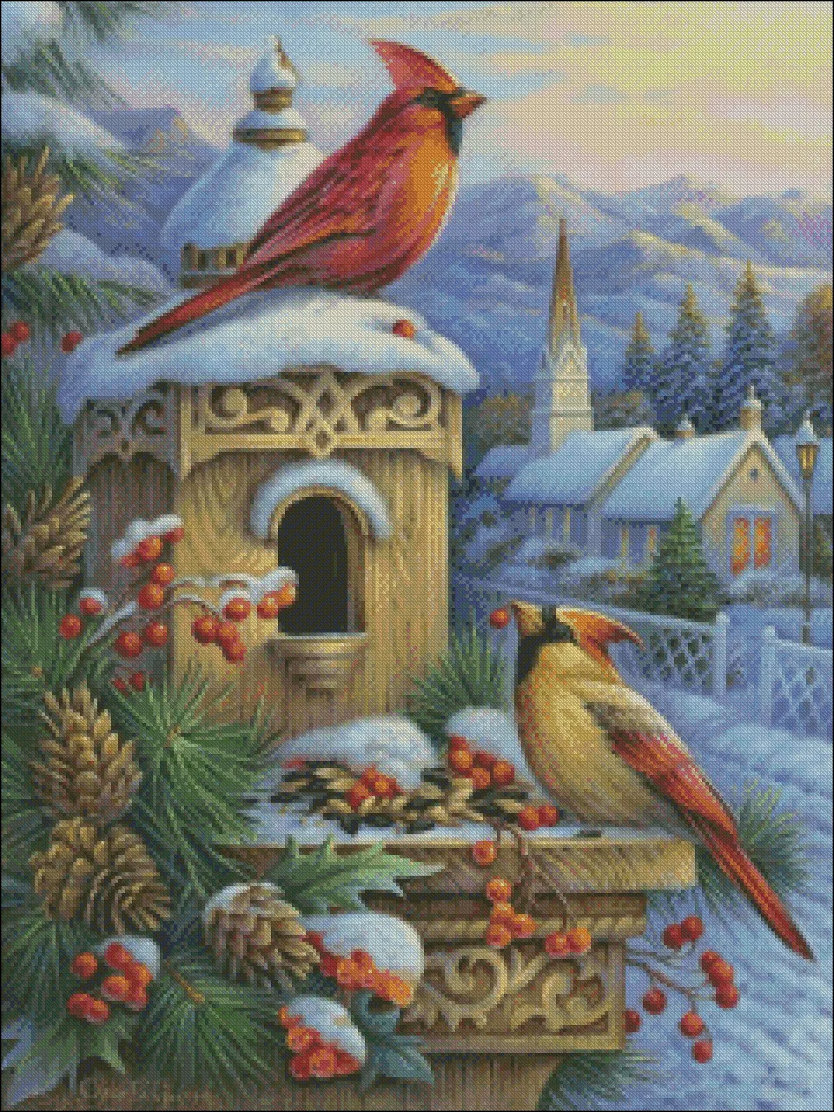 2024Waiting for the Evening Feast - Counted Cross Stitch Kits - DIY Handmade Needlework Embroidery 14 CT Aida Sets DMC Color