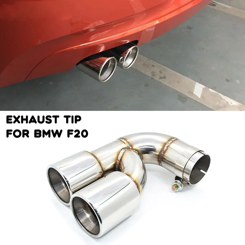 

1 PCS Dual Exhaust Tip For BMW F20 F21 118i 120i 116i 1 Series Stainless Steel Twin Exhaust Pipe Muffler Tip Tailpipe Nozzle
