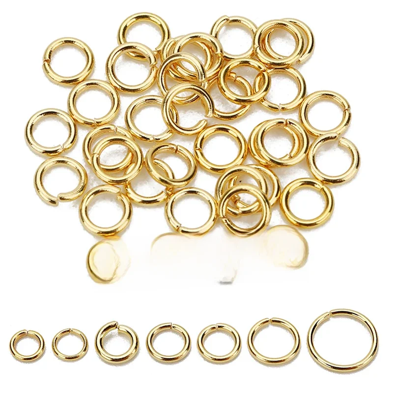 100-200 sztuk pierścienie skokowe ze stali nierdzewnej do tworzenia biżuterii 3/4/5/6/7/8mm złoty kolor pierścienie dzielone złącza Diy znalezienie hurtownia — zdjęcie 2