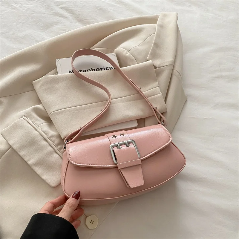 Einfarbig Leder Umhängetaschen Für Frauen Luxus Marke Unterarm Schulter Tasche Mode Trend frauen Designer Handtasche und Geldbörse