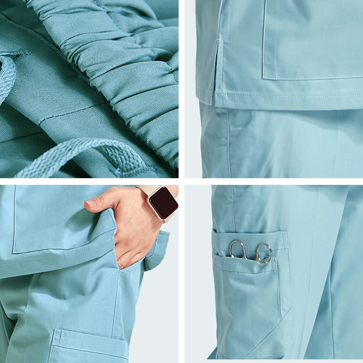 Sanitary Medical Uniforms Nursing Scrubs Set Basic Pro Heather Clinical Aesthetic Hospital Doctor Nurse Outfit Workwear 8020