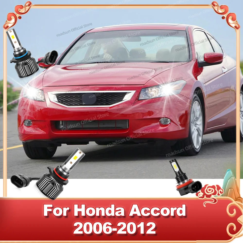

2/6Pcs LED Headlight 30000LM 6000K with Fan Bulb Auto Fog Light For Honda Accord 2006 2007 2008 2009 2010 2011 2012