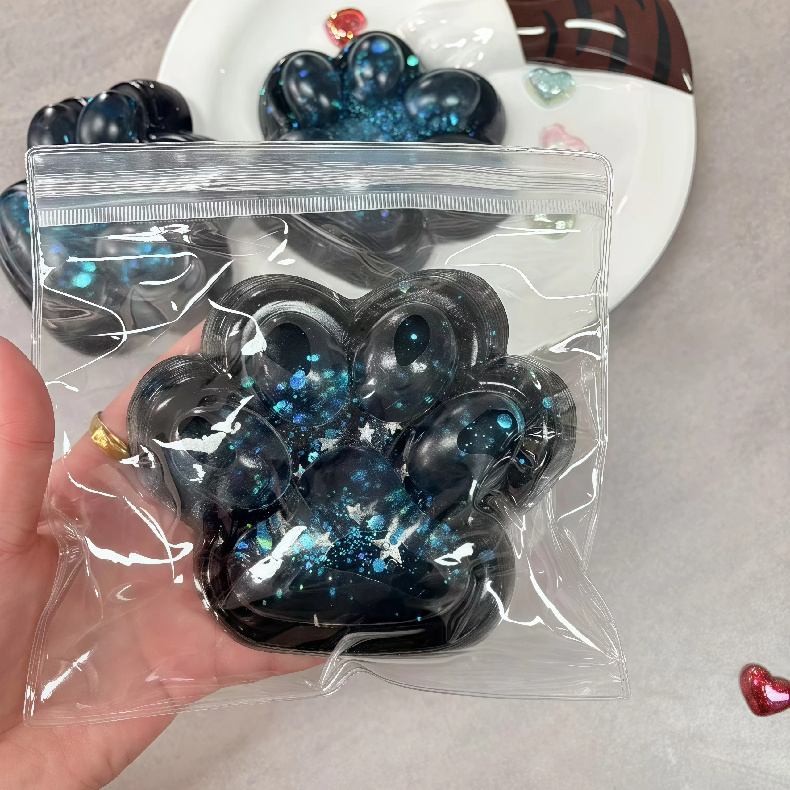 かわいい大きな猫の足絞りおもちゃ クリスマス/イースターギフト オフィスやホリデーギフトに最適 スローリバウンド、厚いデザイン、不安を軽減